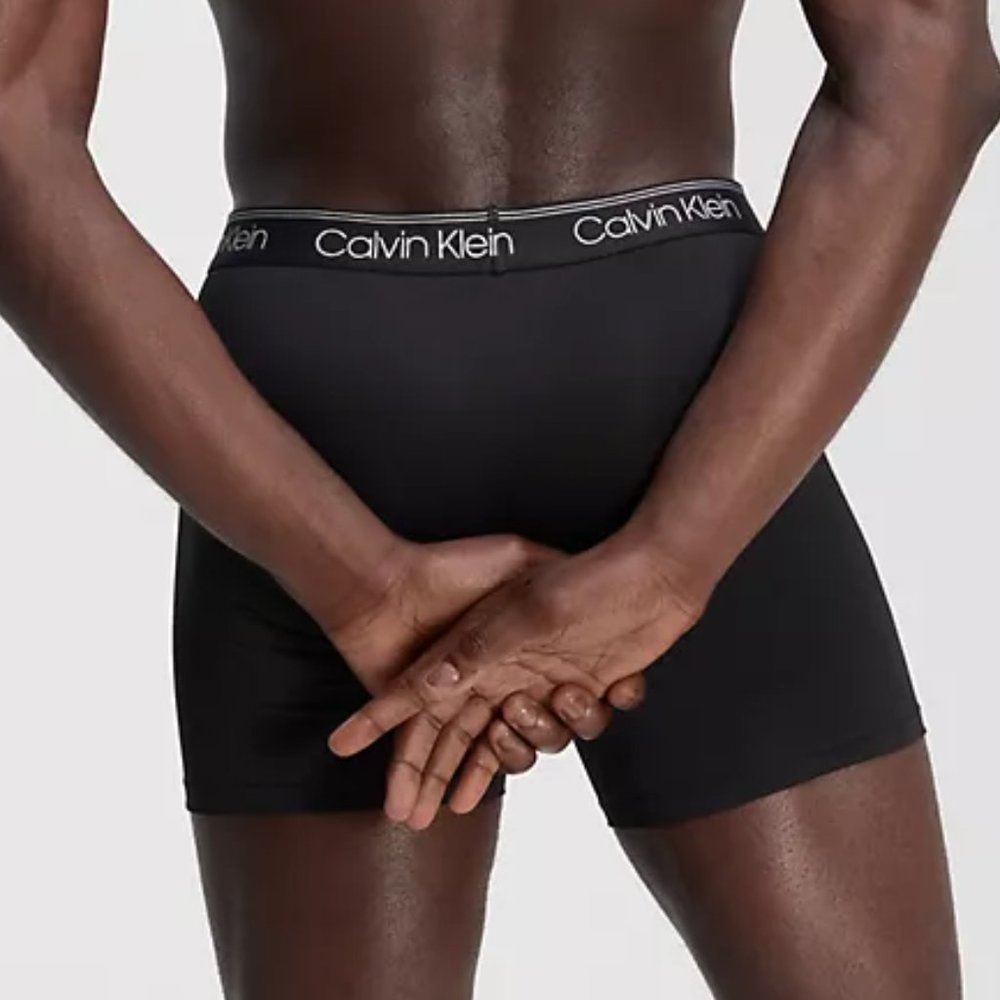Calvin Klein 3-PK Microfiber Stretch Black Boxer Briefs Med NWT - Picture 4 of 13